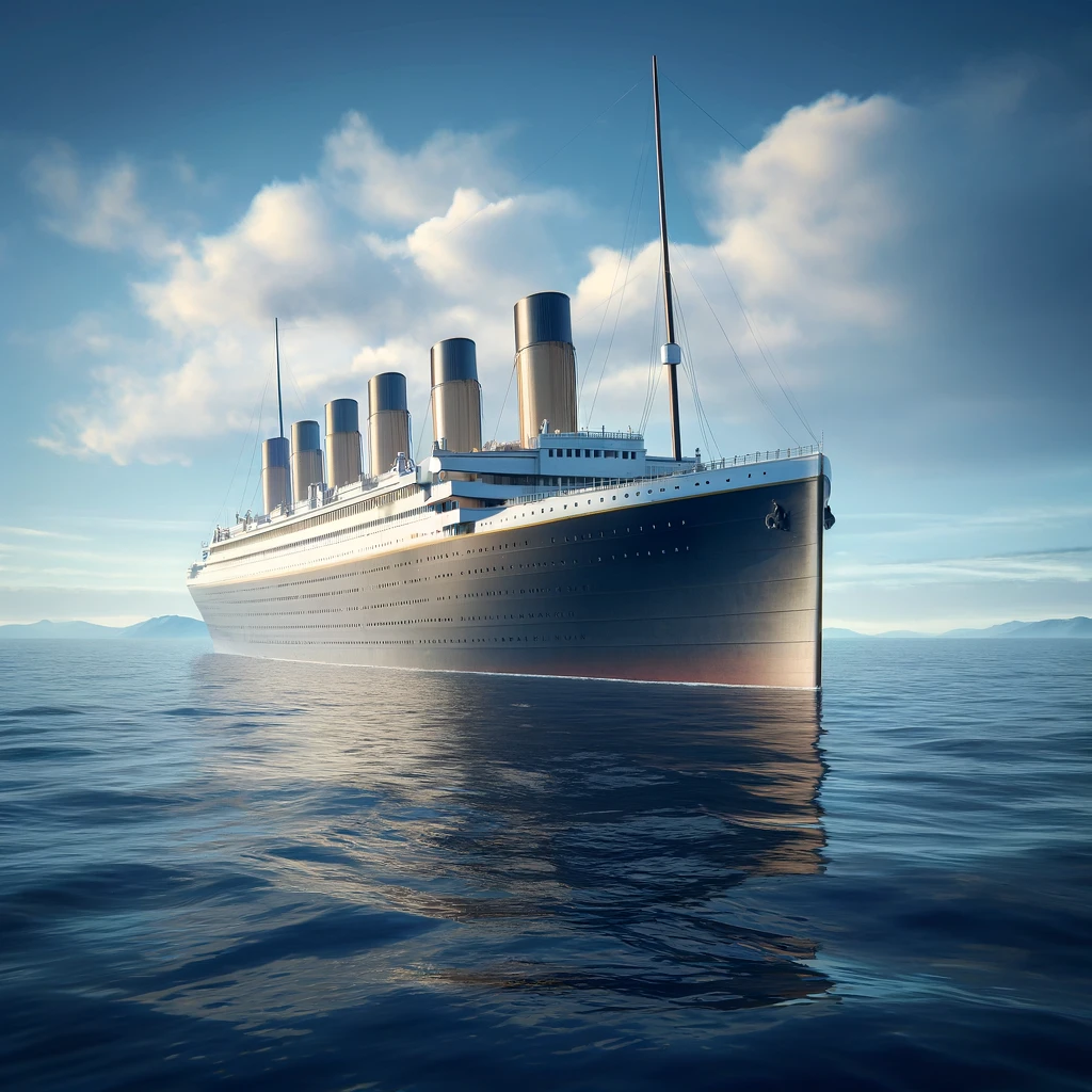 Illustrasjon av Titanic.